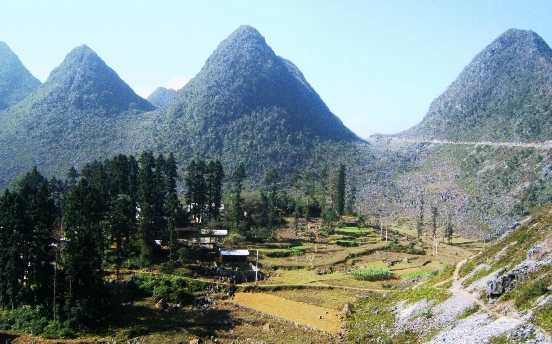 Pitons karstiques du plateau de Dong Van, dans la province de Ha Giang, au nord du Vietnam